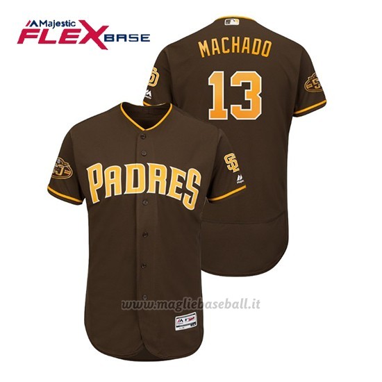Maglia Baseball Uomo San Diego Padres Manny Machado Flex Base 50th Aniversario Alternato Marrone